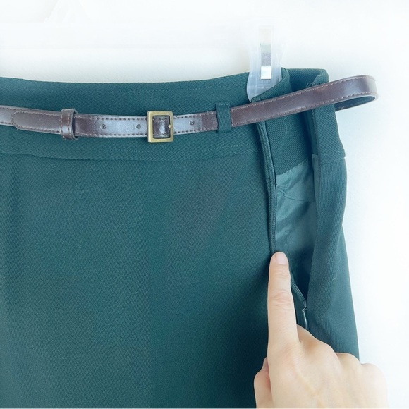 Jones New York 100% Wool Straight Skirt Forest Green 10 Preppy Office Career - Picture 3 of 9
